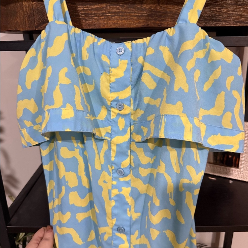 Derek Lam Blue and Yellow Maxi Dress - Picture 8 of 10